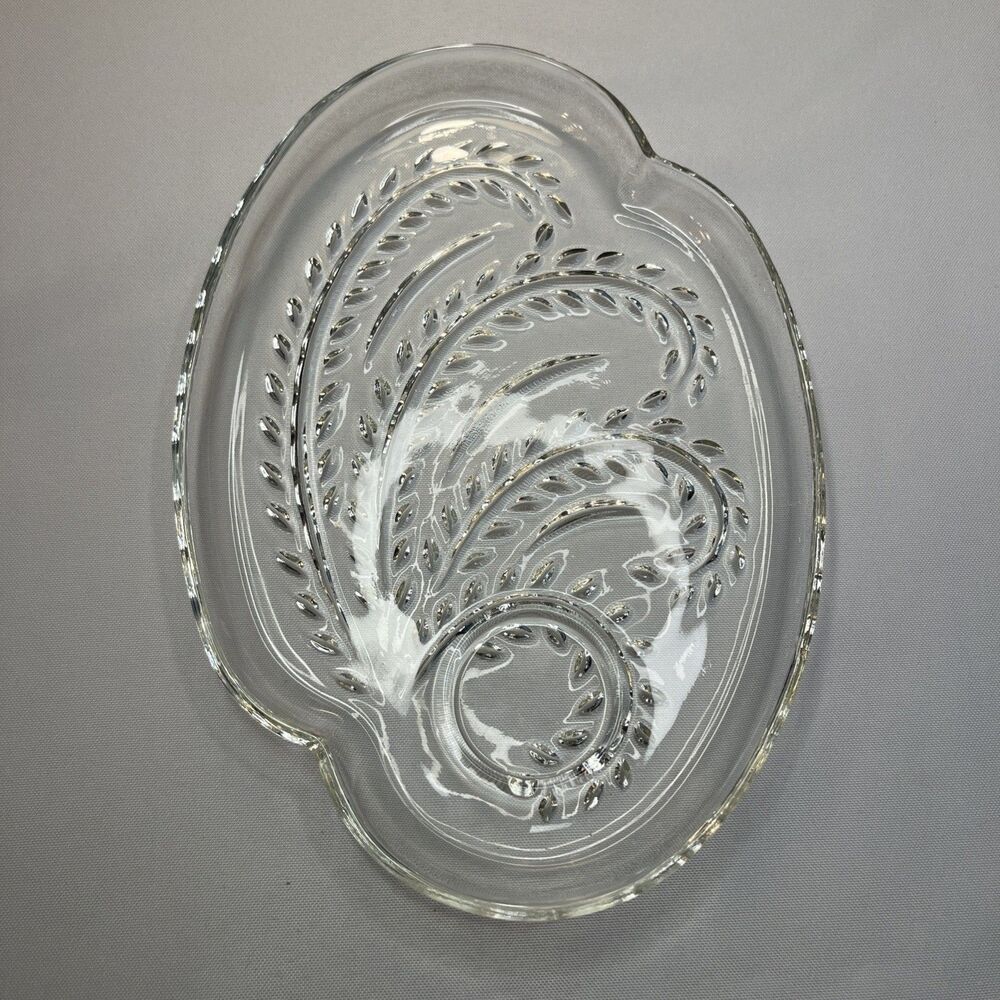 Vintage Federal Glass Clear Pressed Glass Snack Plate Tray - No Cup